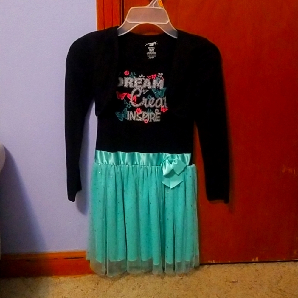 Black and Turquoise Glitter dress